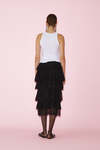 Black Lace Midi Skirt With Ruffles - SS25