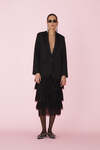 Black Lace Midi Skirt With Ruffles - SS25