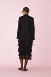 Black Lace Midi Skirt With Ruffles - SS25
