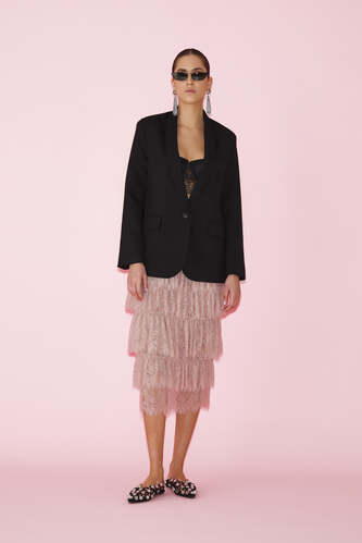 Rose Lace Midi Skirt With Ruffles - SS25 - PNK Casual