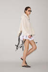 Cotton Beige Cutout Hoodie