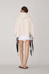 Cotton Beige Cutout Hoodie