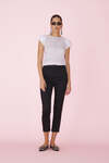 Striped Blue Pants With Detail at the Waist - SS25