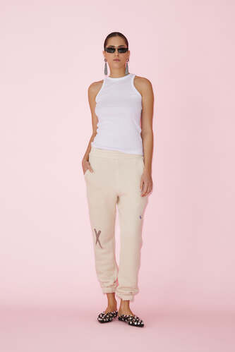Beige Handmade Painted Pants - SS25 - PNK Casual