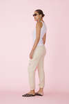 Beige Handmade Painted Pants - SS25