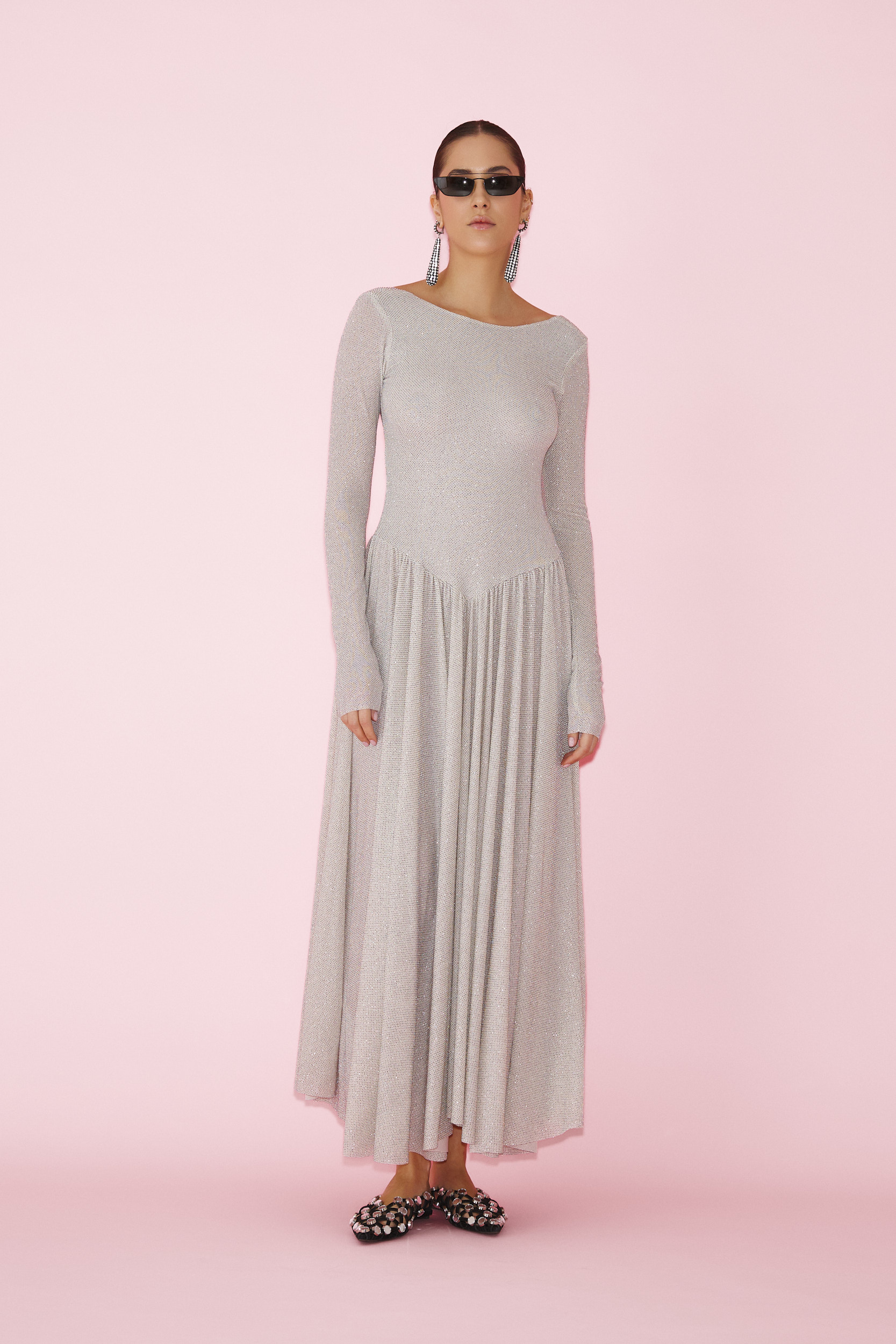 sachin and babi light blue dress Green Long Dress With Sleeves In Sage, Emerald, Olive & More main image 1