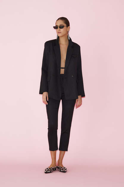 Striped Blue Oversized Blazer - SS25