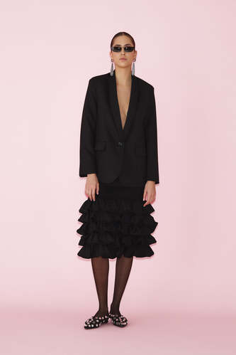 Black Wool Oversized Blazer - SS25 - PNK Casual