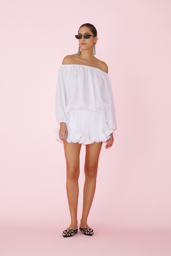 White Blouse With Bare Shoulders - SS25 - PNK Casual