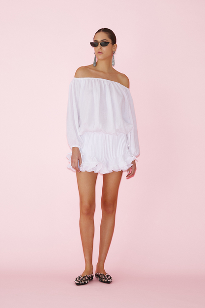 White Blouse With Bare Shoulders - SS25