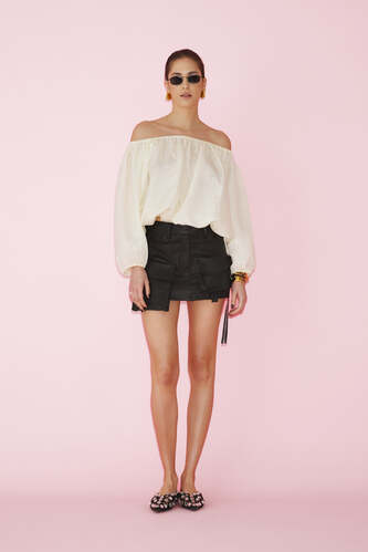 Yellow Blouse With Bare Shoulders - SS25 - PNK Casual
