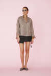 Handmade Painted Brown Oversized Shirt - SS25