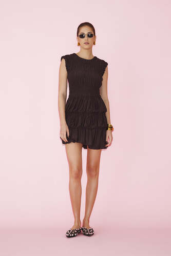 Wrap-Effect Mauve Mini Dress - SS25 - PNK Casual