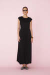 Wrap-Effect Black Midi Dress - SS25