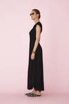 Wrap-Effect Black Midi Dress - SS25