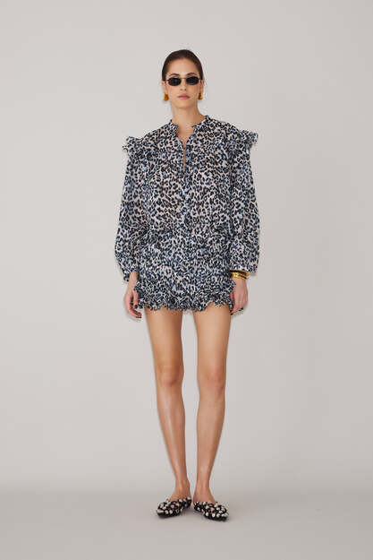 Animal Print With Ruffled Top - SS25