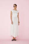 Wrap-Effect White Midi Dress - SS25
