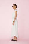 Wrap-Effect White Midi Dress - SS25