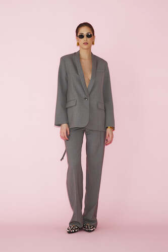 Grey Blazer With Backless - SS25 - PNK Casual