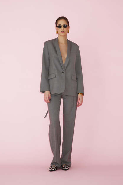 Grey Blazer With Backless - SS25