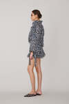 Cotton Grey Blue Animal Print Shorts