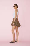 Brown-Gold Ruffled Mini Skirt - SS25