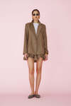 Brown-Gold Ruffled Mini Skirt - SS25