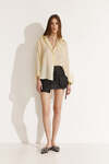 Yellow Linen Shirt With Backless - SS25