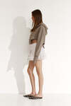Brown Cotton Cutout Hoodi - SS25