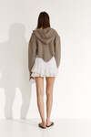 Brown Cotton Cutout Hoodi - SS25