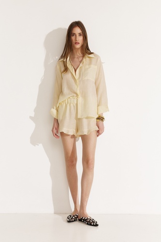 Yellow Linen Boho Shorts - SS25 - PNK Casual