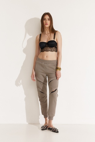Brown Pants With Front Details - SS25 - PNK Casual