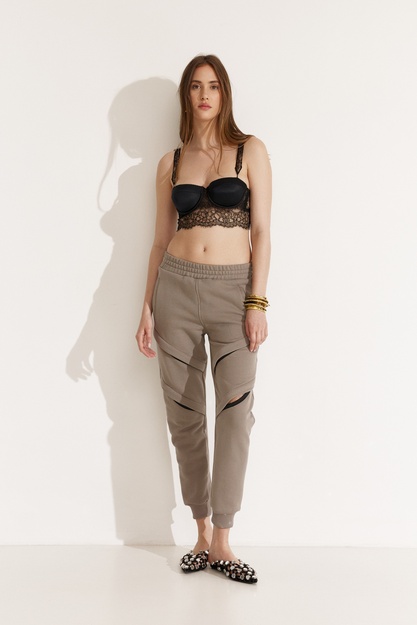 Brown Pants With Front Details - SS25