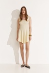 Cream Mini Dress with Flared Cut - SS25