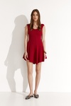 Red Mini Dress with Flared Cut - SS25