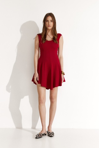 Red Mini Dress with Flared Cut - SS25 - PNK Casual