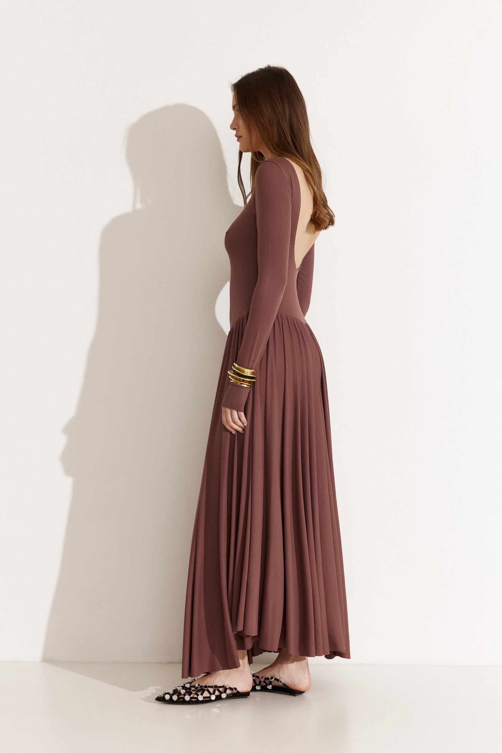 chinese dress ladies Elegant Tatum Maxi Dress in Mauve main image 1