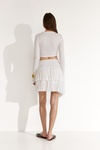 White Pleated Mini Skirt with Asymmetric Hem - SS25