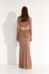 Beige Maxi Skirt With Ruched Waist Detail - SS25