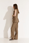 Brown-Gold Vest With A Deep V-Shaped Lapel - SS25
