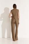 Brown-Gold Vest With A Deep V-Shaped Lapel - SS25