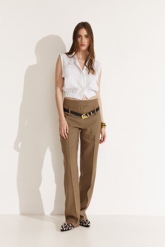 Brown-Gold Casual Pants - SS25 - PNK Casual