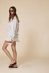 Off White Linen-Cotton Ruffled Top - SS25