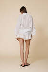 Off White Linen-Cotton Ruffled Top - SS25