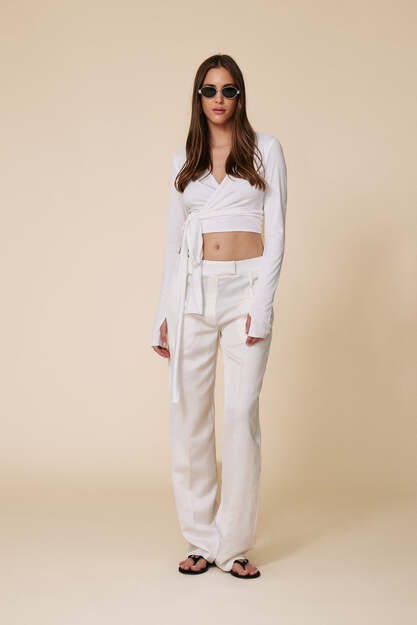 White Wrap Viscose Blouse - SS25