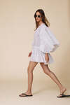 White Mini Dress With A relaxed Fit And Ruffle Details - SS25