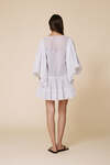 White Mini Dress With A relaxed Fit And Ruffle Details - SS25