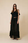 Backless Black Cotton Top With Lace Inserts - SS25
