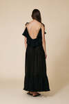 Backless Black Cotton Top With Lace Inserts - SS25