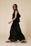 Backless Black Cotton Top With Lace Inserts - SS25